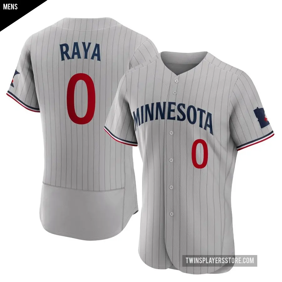 Men's Minnesota Twins ＃0 Marco Raya Authentic Gray Road Jersey