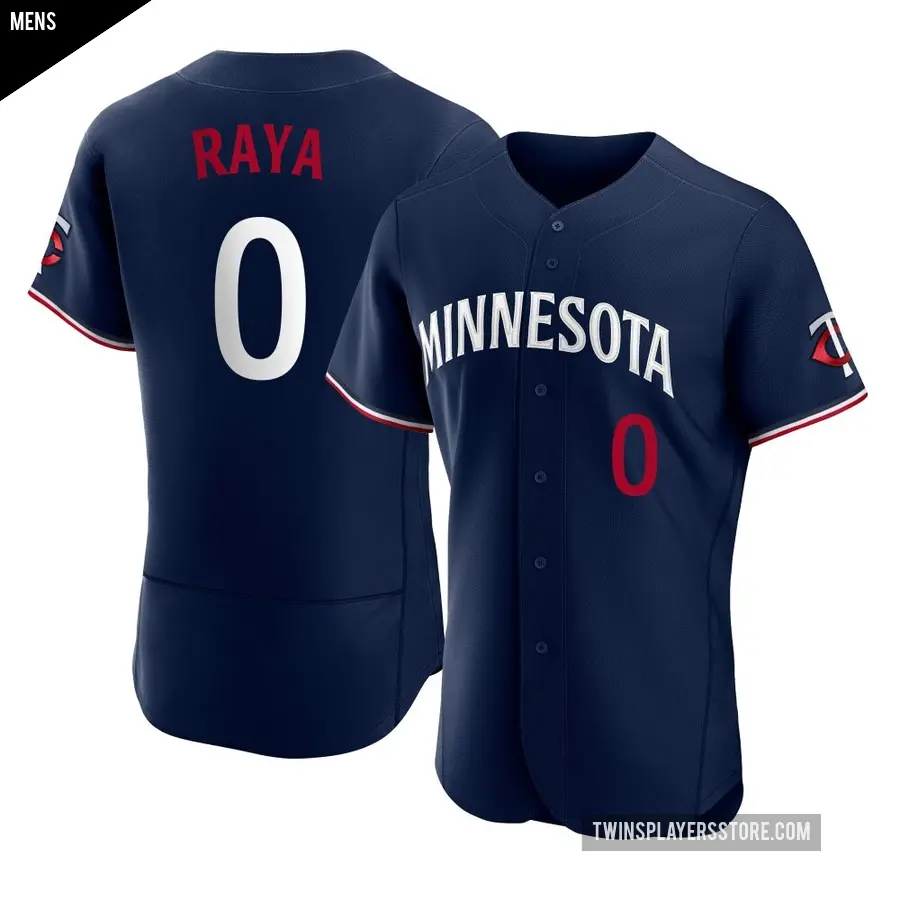 Men's Minnesota Twins ＃0 Marco Raya Authentic Navy Alternate Jersey