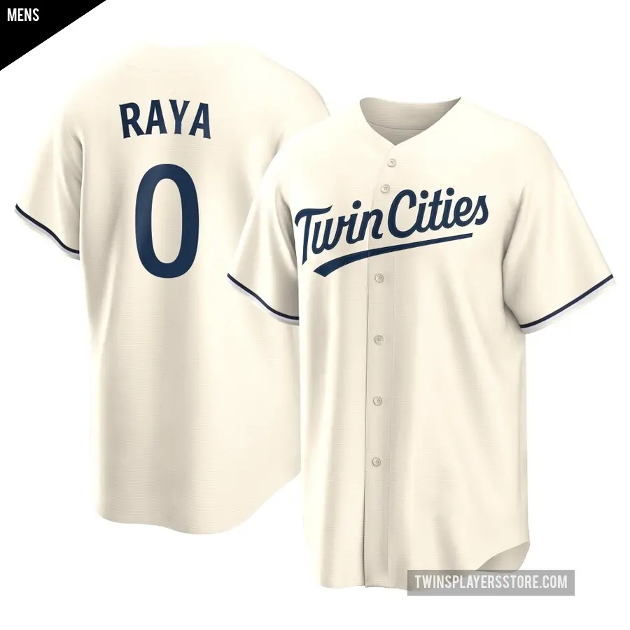 Men's Minnesota Twins ＃0 Marco Raya Replica Cream Alternate Jersey