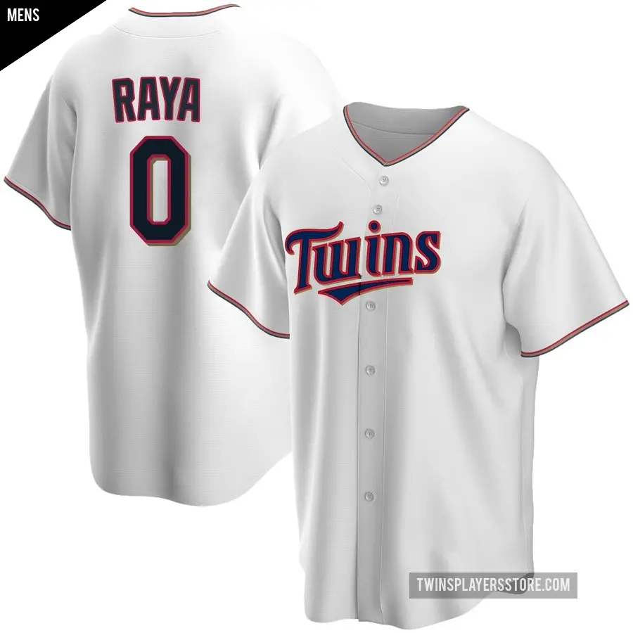 Men's Minnesota Twins ＃0 Marco Raya Replica White Home Jersey