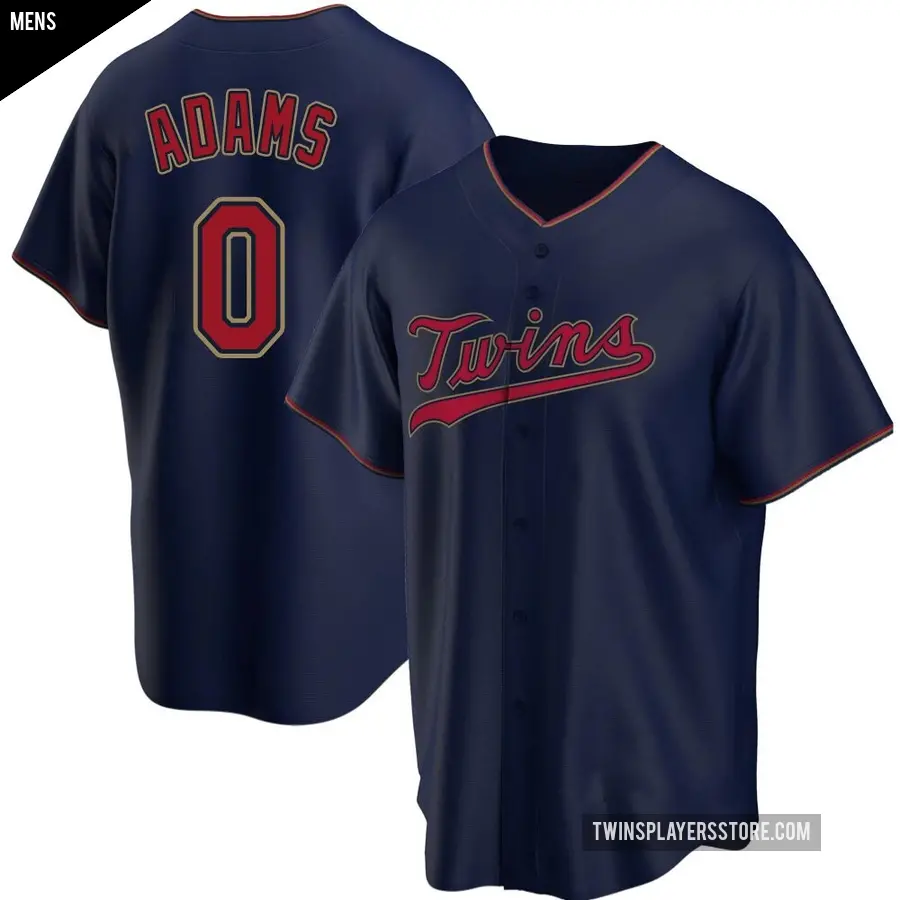 Men's Minnesota Twins ＃0 Travis Adams Replica Navy Alternate Jersey