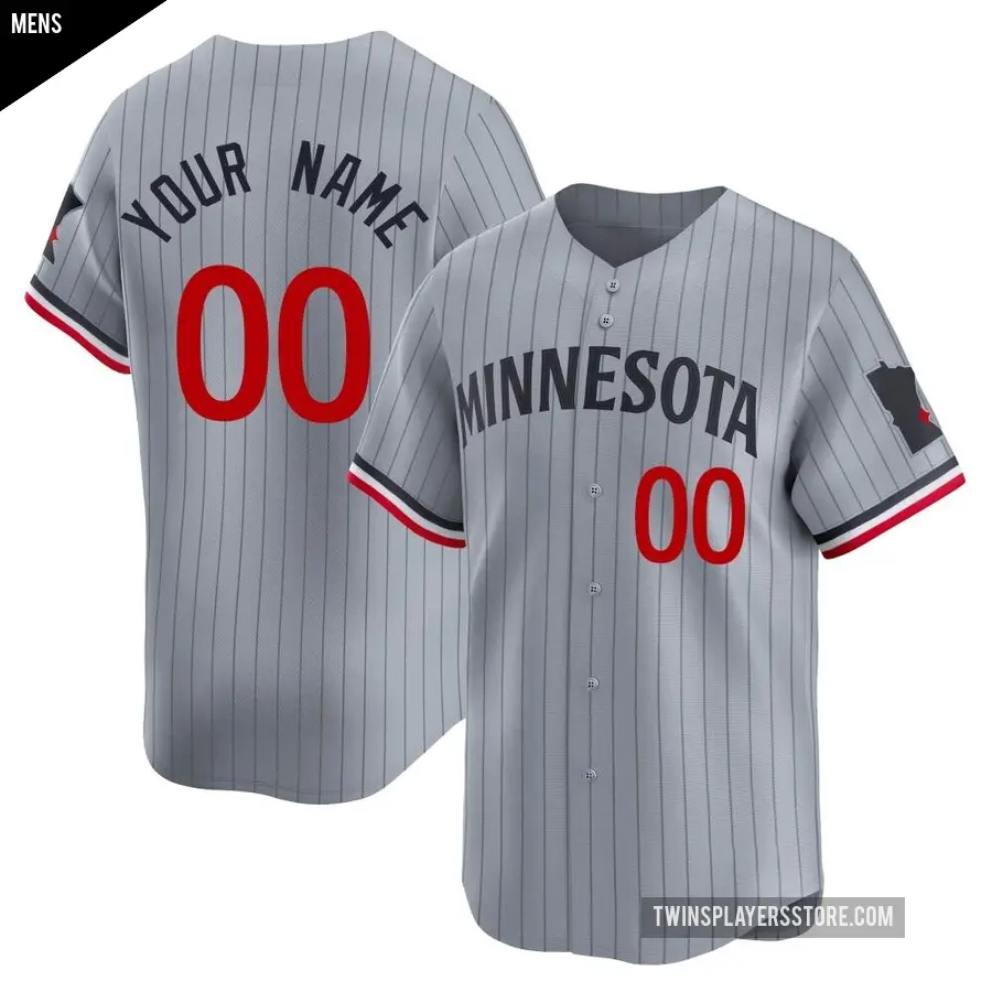 Men's Minnesota Twins ＃00 Custom Limited Gray Road Jersey