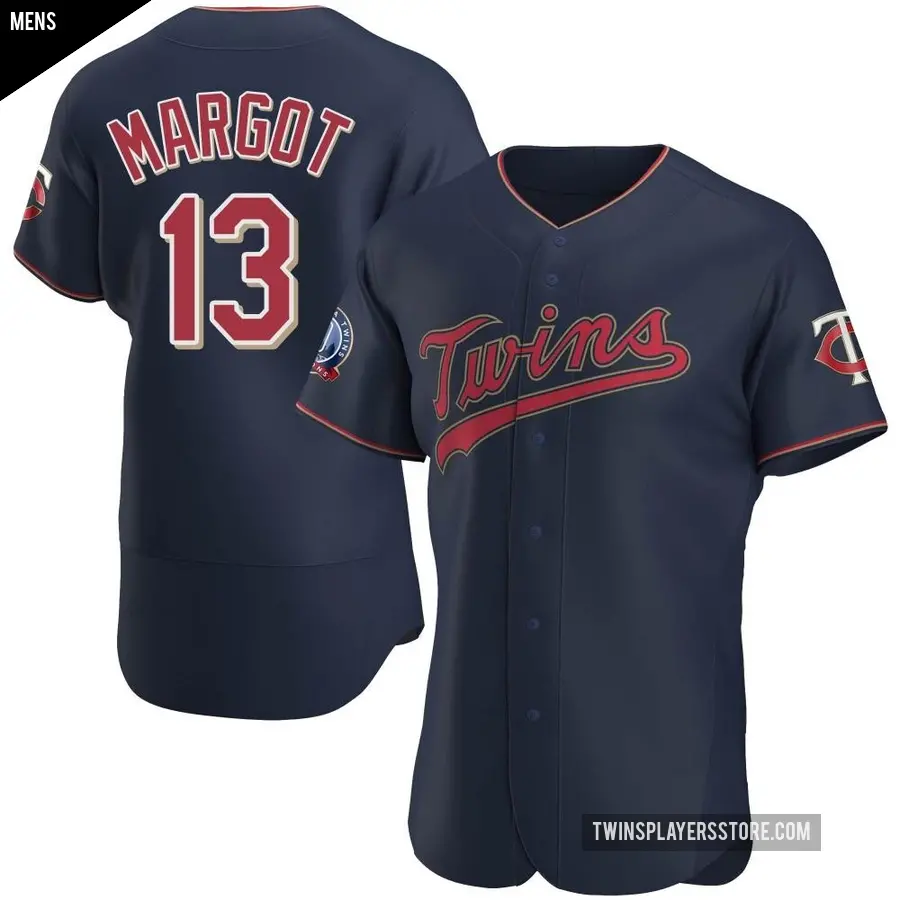 Men's Minnesota Twins ＃13 Manuel Margot Authentic Navy Alternate 60th Season Team Jersey