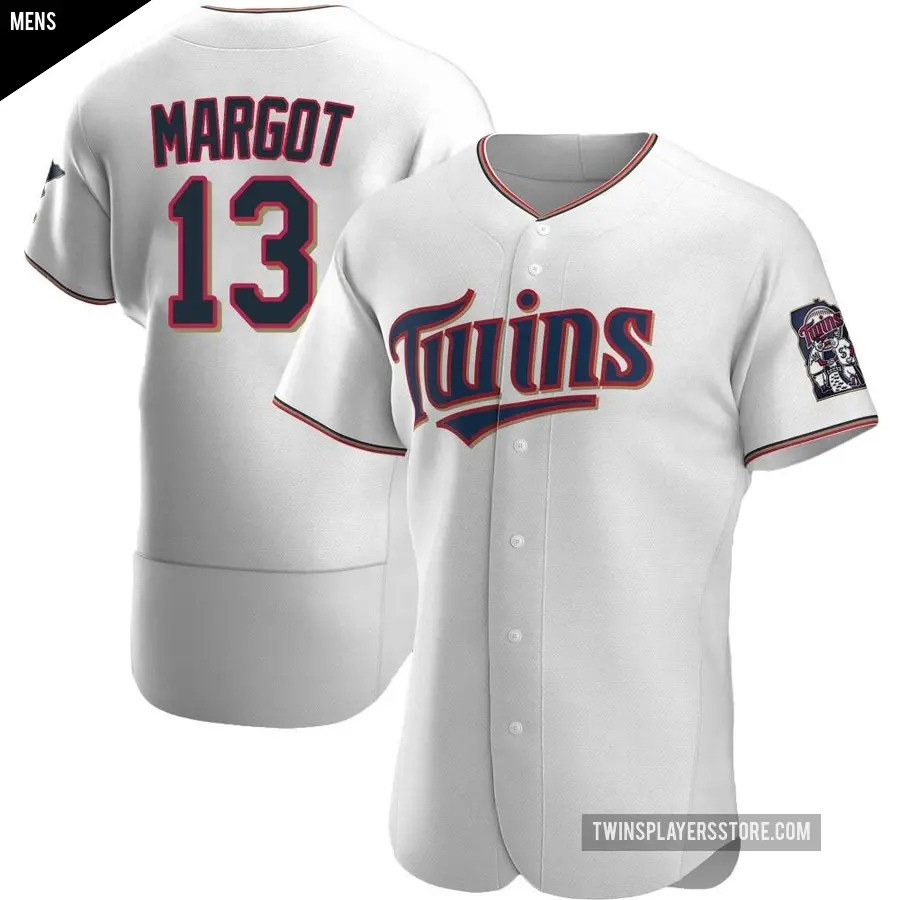 Men's Minnesota Twins ＃13 Manuel Margot Authentic White Home Jersey