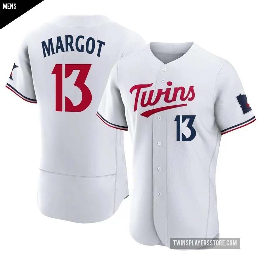 Men's Minnesota Twins ＃13 Manuel Margot Authentic White Home Jersey