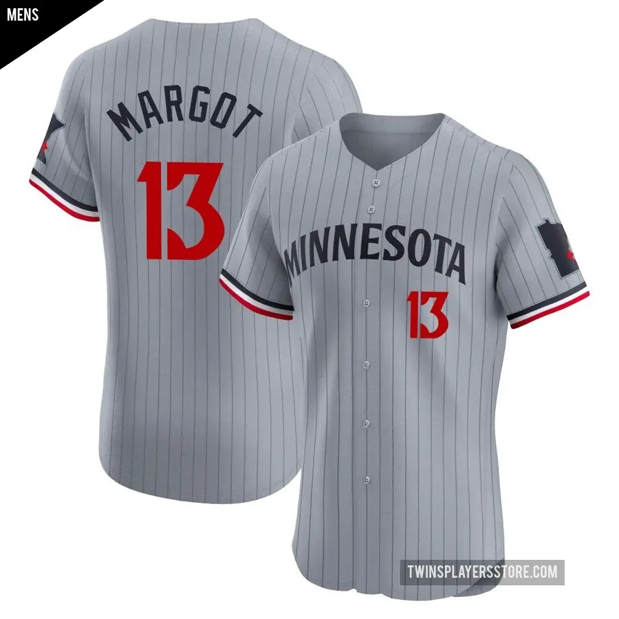 Men's Minnesota Twins ＃13 Manuel Margot Elite Gray Road Jersey