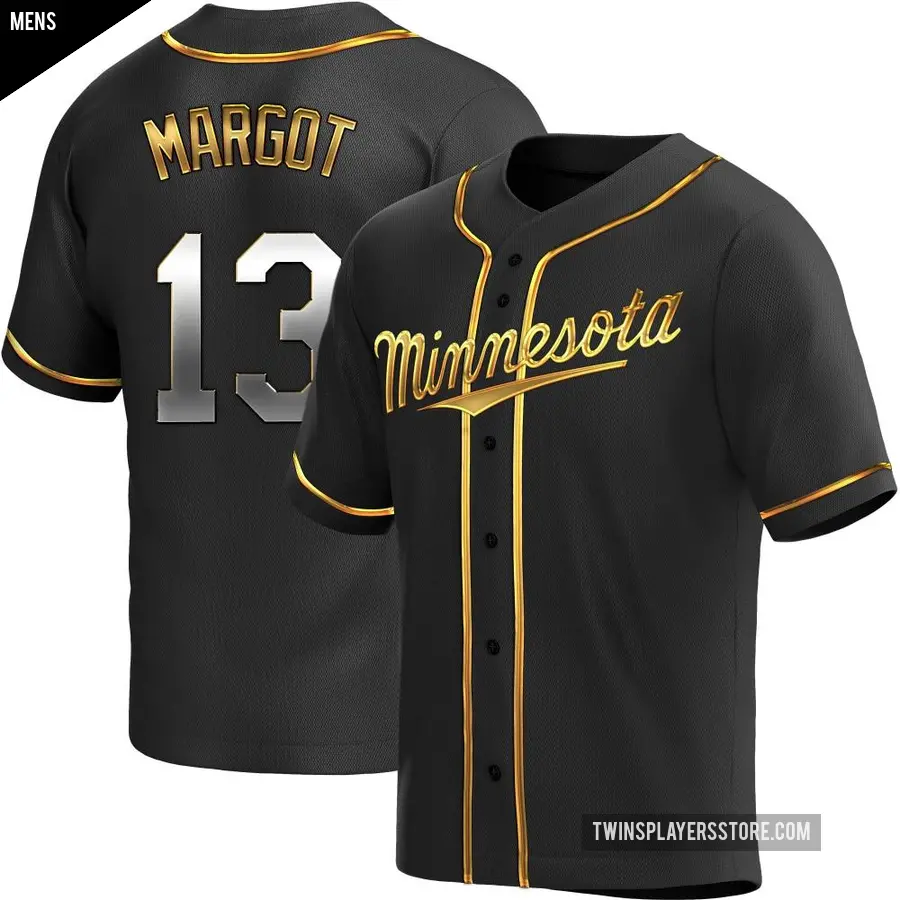 Men's Minnesota Twins ＃13 Manuel Margot Replica Gold Black en Alternate Jersey