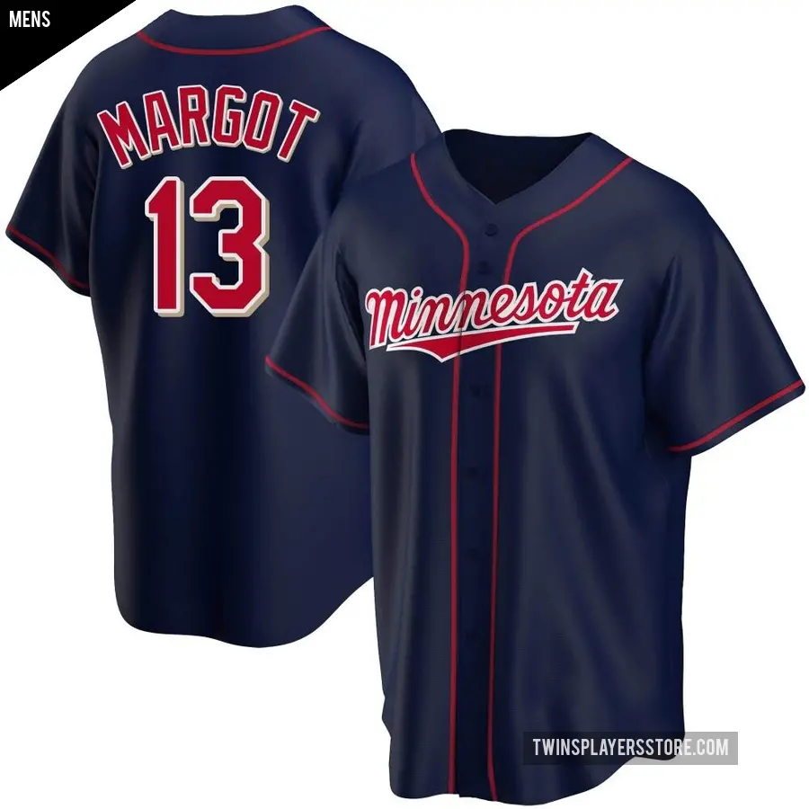 Men's Minnesota Twins ＃13 Manuel Margot Replica Navy Alternate Team Jersey