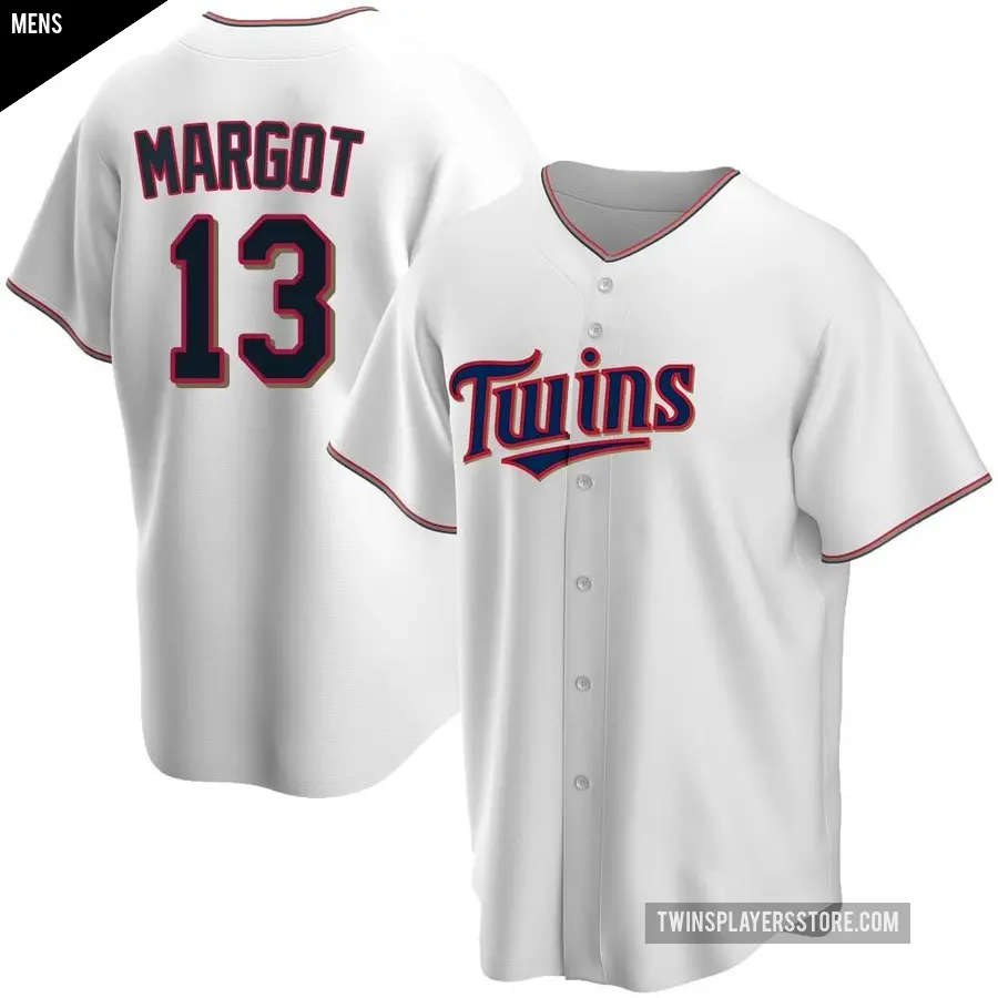 Men's Minnesota Twins ＃13 Manuel Margot Replica White Home Jersey