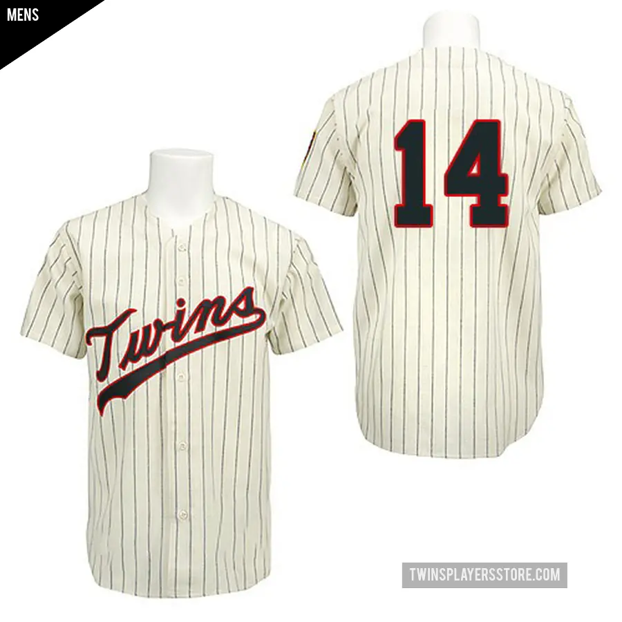 Men's Minnesota Twins ＃14 Kent Hrbek Authentic Cream 1969 Throwback Jersey