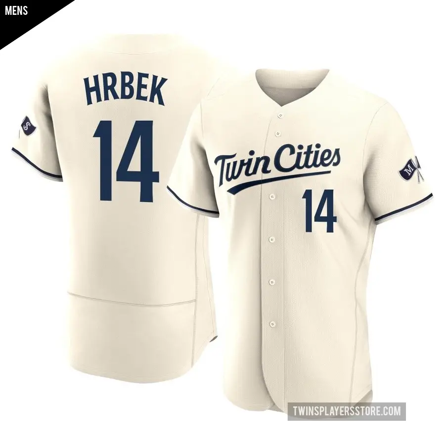 Men's Minnesota Twins ＃14 Kent Hrbek Authentic Cream Alternate 2023 Jersey