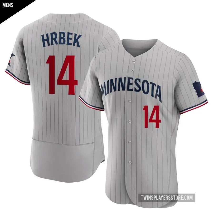 Men's Minnesota Twins ＃14 Kent Hrbek Authentic Gray Road Jersey