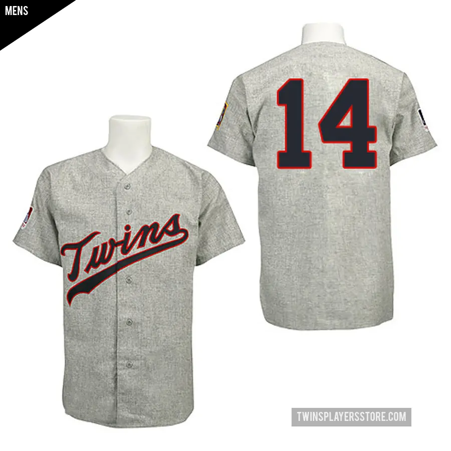 Men's Minnesota Twins ＃14 Kent Hrbek Authentic Grey 1969 Throwback Jersey