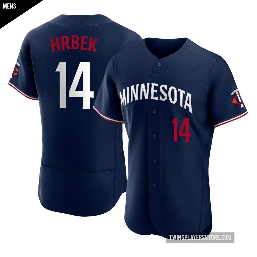 Men's Minnesota Twins ＃14 Kent Hrbek Authentic Navy Alternate Jersey