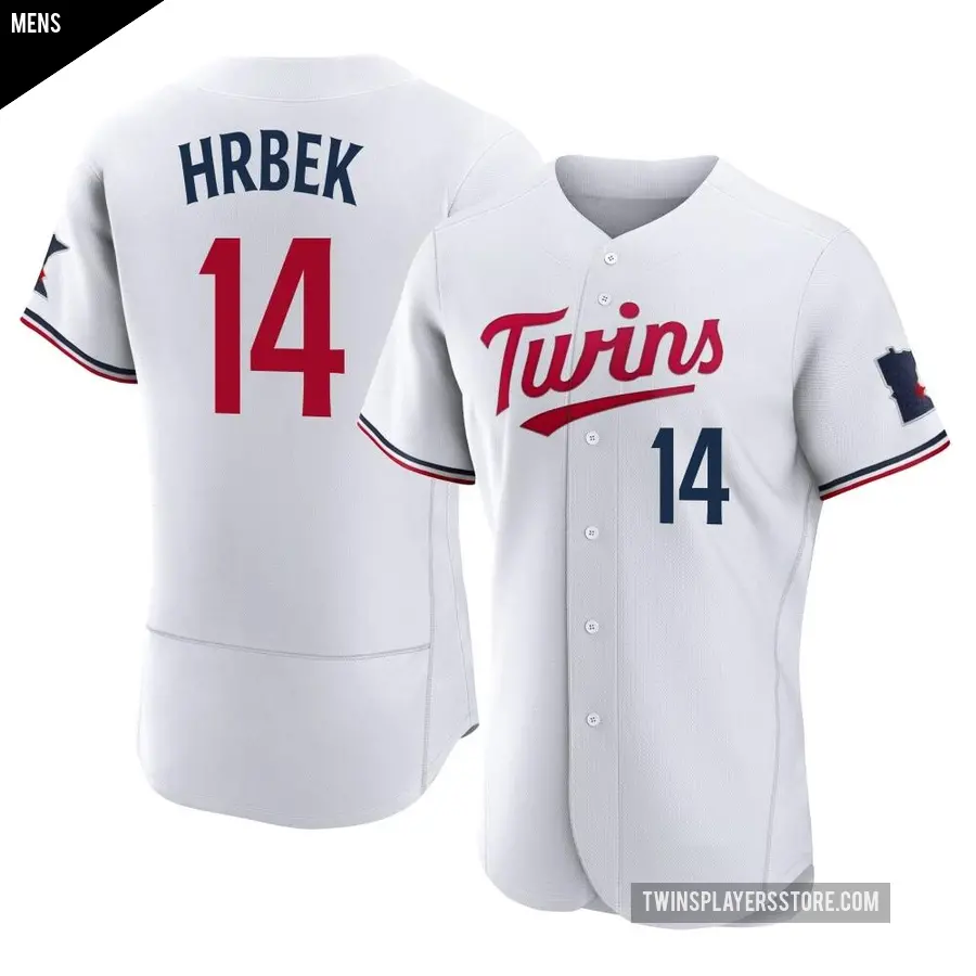 Men's Minnesota Twins ＃14 Kent Hrbek Authentic White Home Jersey