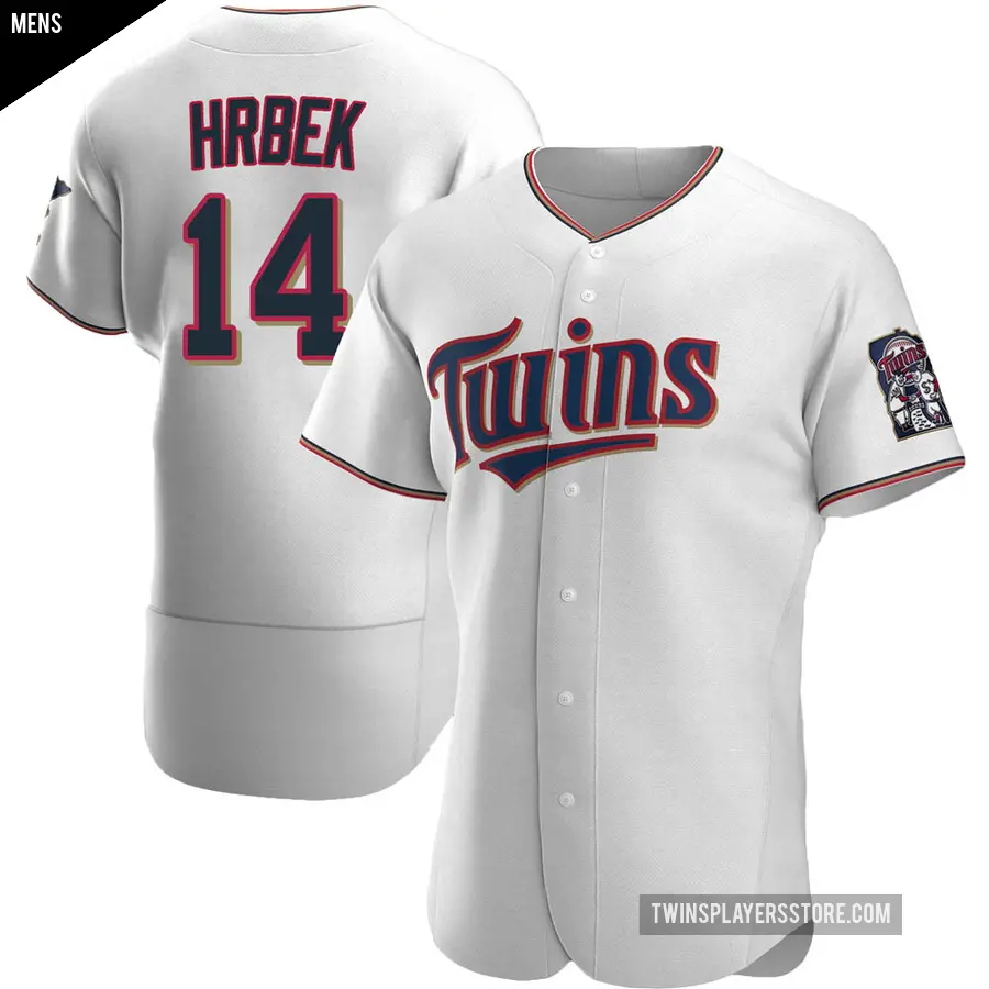 Men's Minnesota Twins ＃14 Kent Hrbek Authentic White Home Jersey