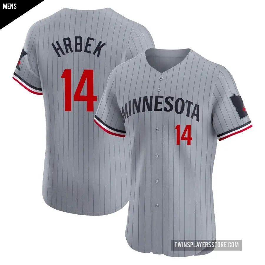 Men's Minnesota Twins ＃14 Kent Hrbek Elite Gray Road Jersey