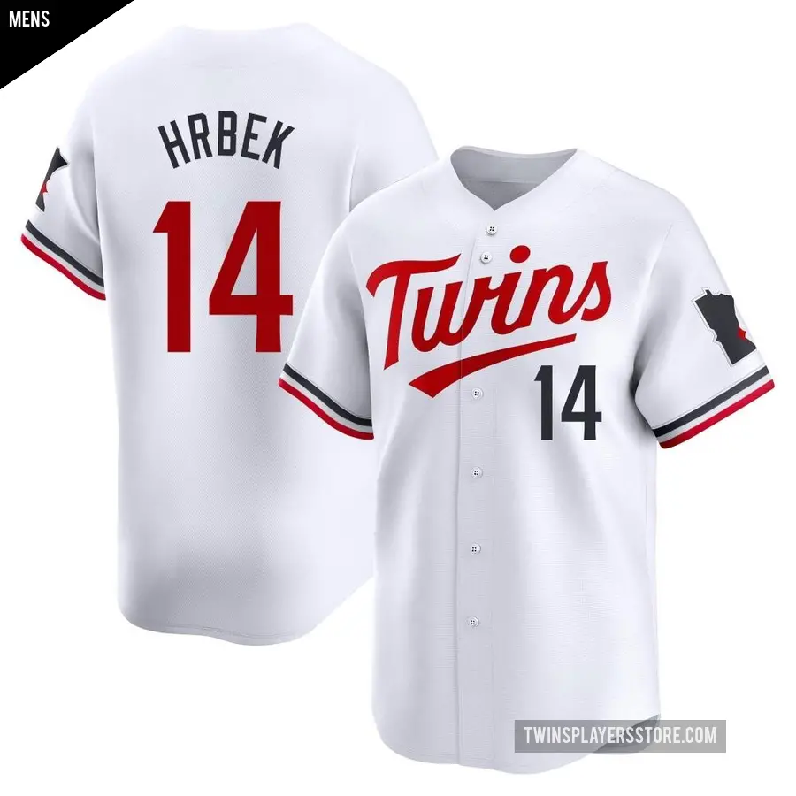 Men's Minnesota Twins ＃14 Kent Hrbek Limited White Home Jersey