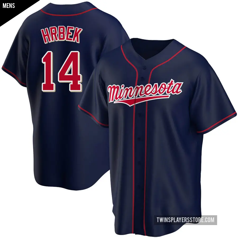 Men's Minnesota Twins ＃14 Kent Hrbek Replica Navy Alternate Team Jersey