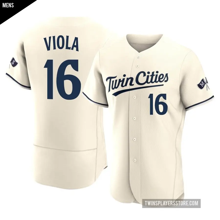 Men's Minnesota Twins ＃16 Frank Viola Authentic Cream Alternate 2023 Jersey