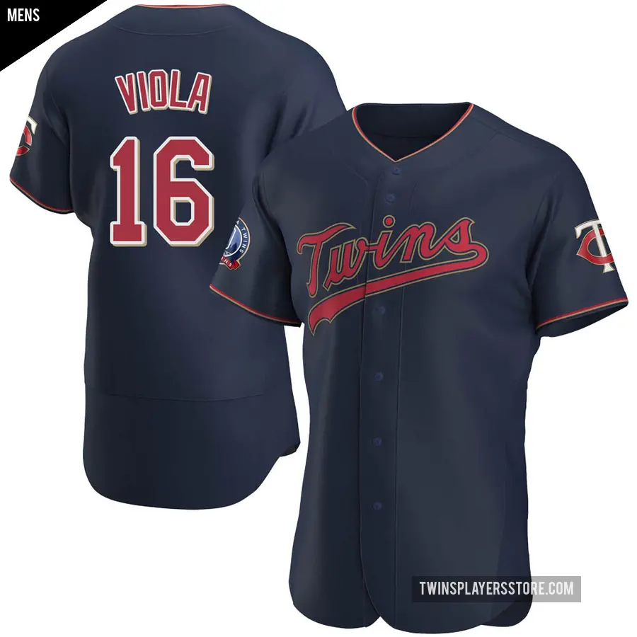 Men's Minnesota Twins ＃16 Frank Viola Authentic Navy Alternate 60th Season Team Jersey