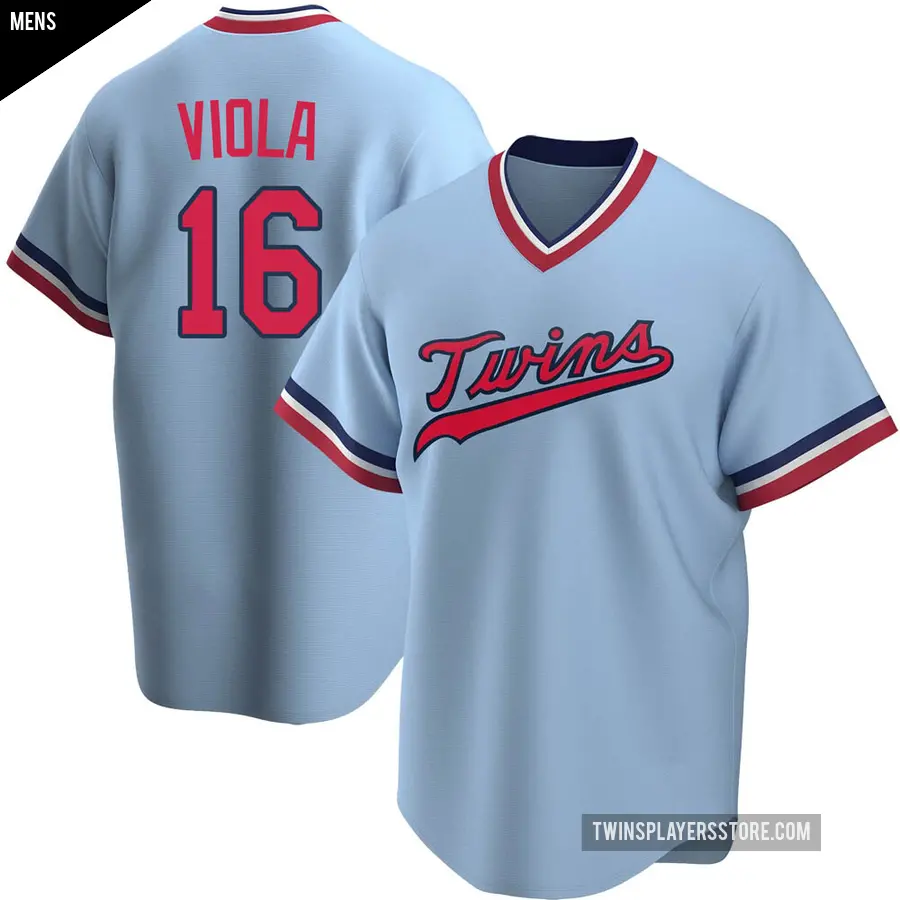 Men's Minnesota Twins ＃16 Frank Viola Replica Light Blue Road Cooperstown Collection Jersey