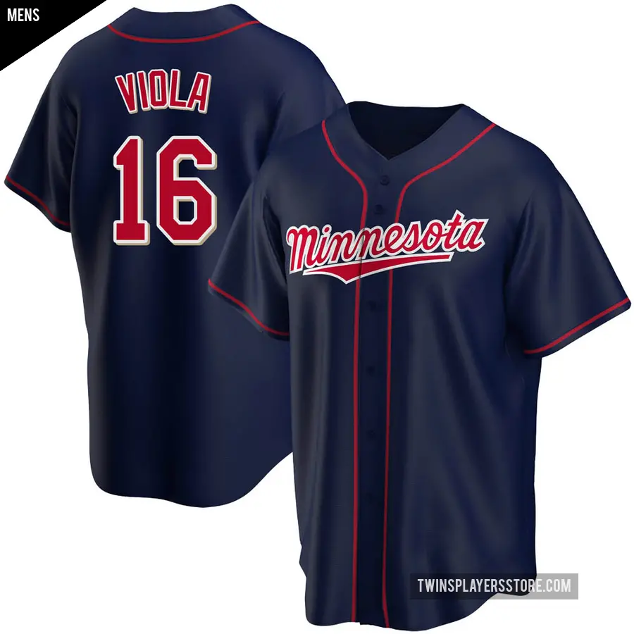 Men's Minnesota Twins ＃16 Frank Viola Replica Navy Alternate Team Jersey