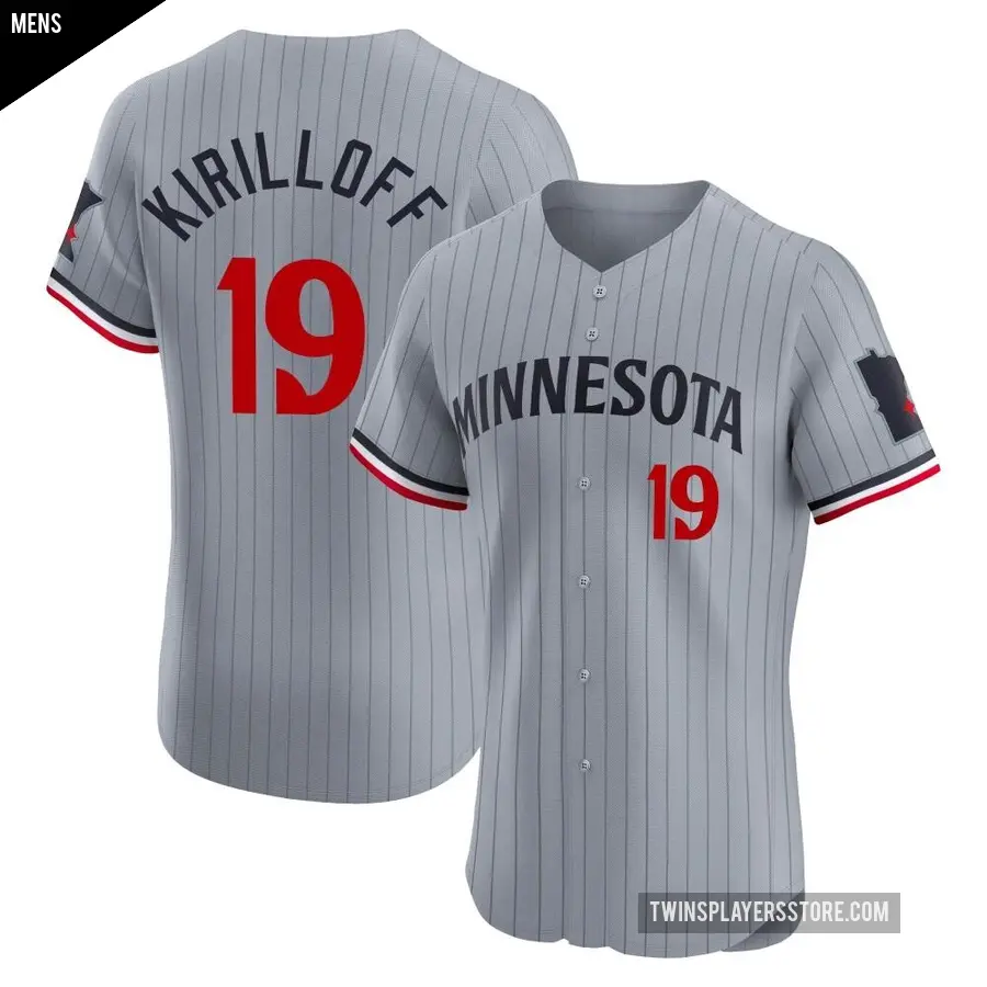 Men's Minnesota Twins ＃19 Alex Kirilloff Elite Gray Road Jersey