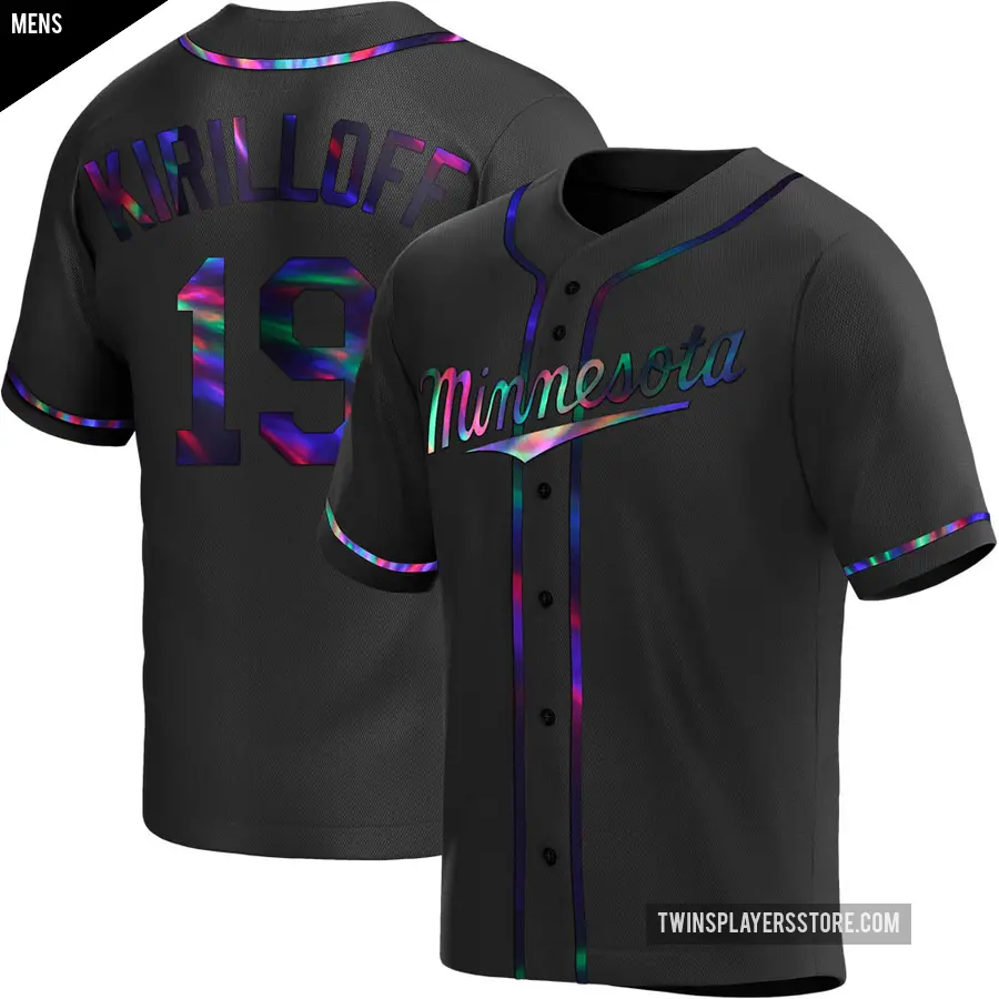 Men's Minnesota Twins ＃19 Alex Kirilloff Replica Black Holographic Alternate Jersey