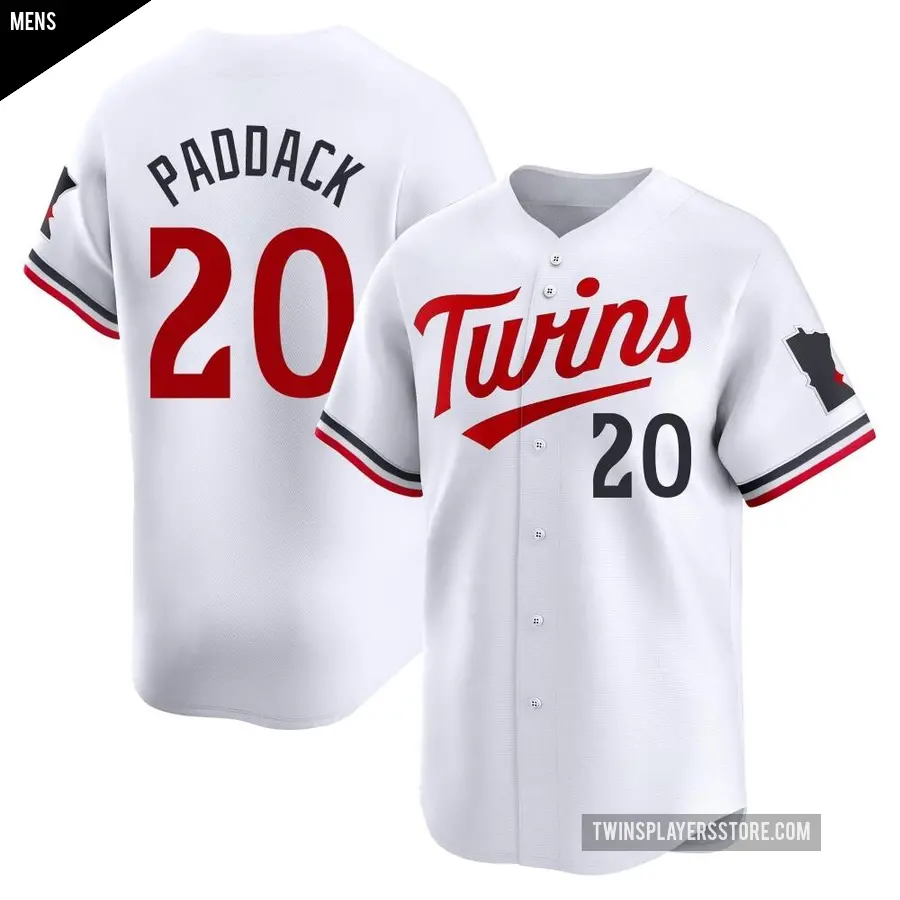 Men's Minnesota Twins ＃20 Chris Paddack Limited White Home Jersey