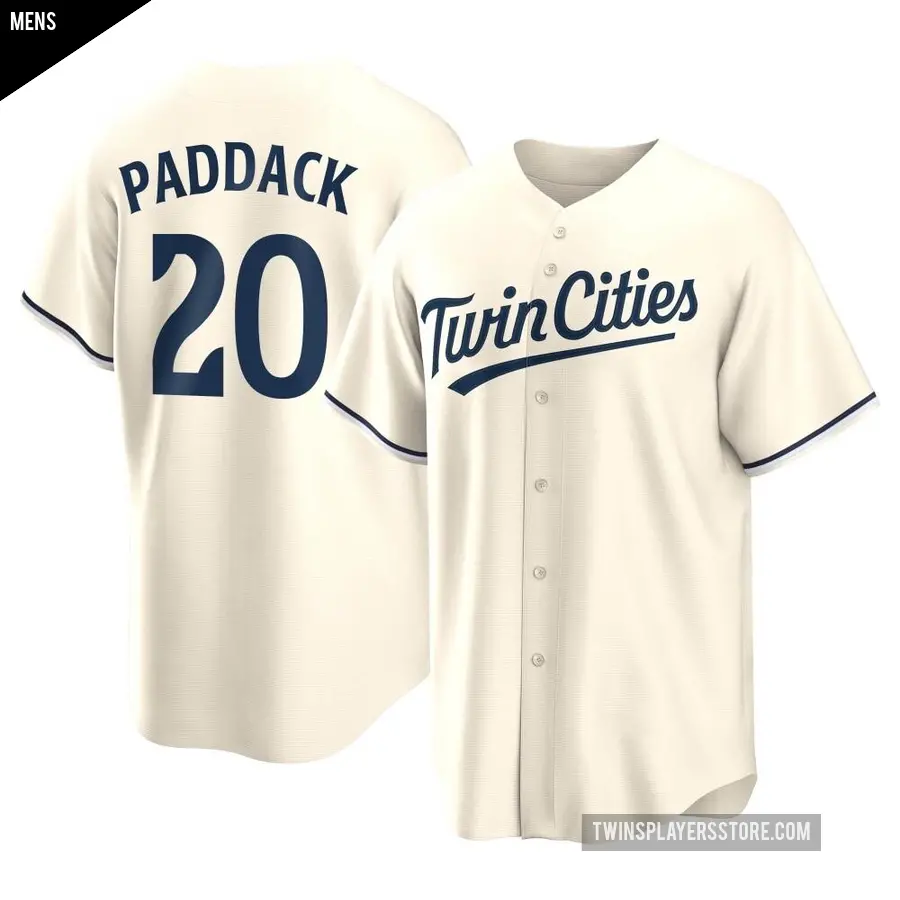 Men's Minnesota Twins ＃20 Chris Paddack Replica Cream Alternate Jersey