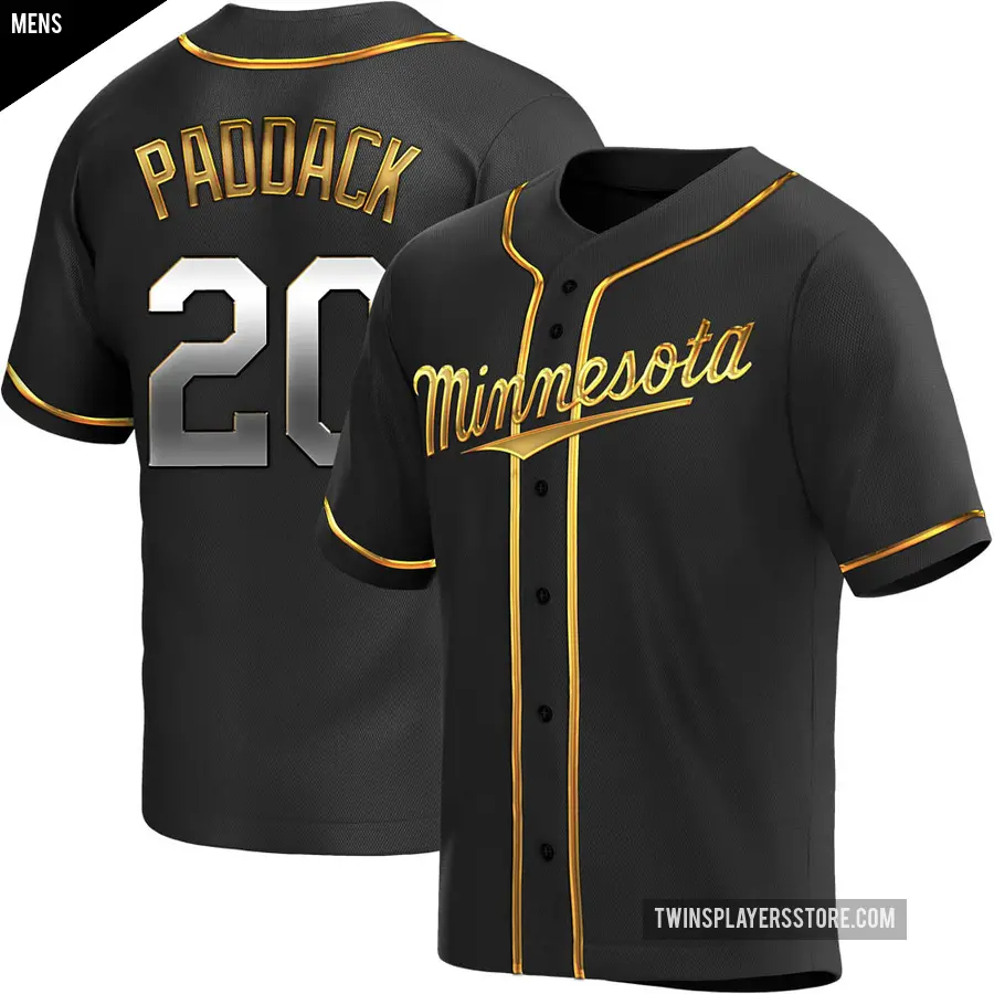 Men's Minnesota Twins ＃20 Chris Paddack Replica Gold Black en Alternate Jersey