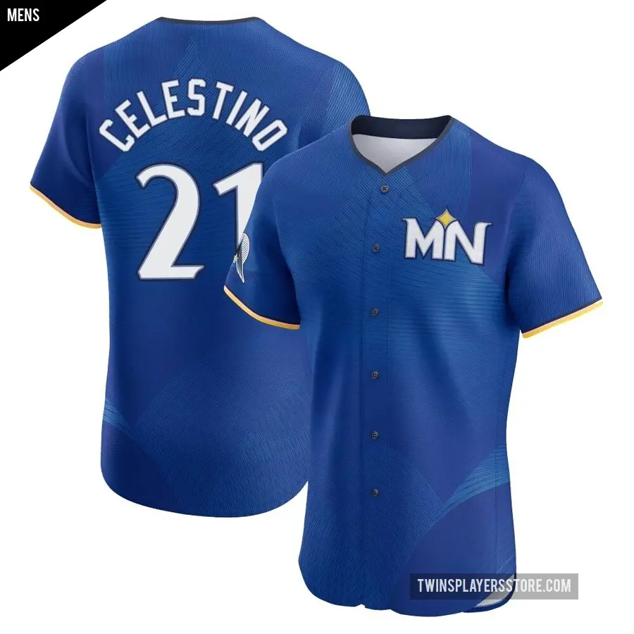 Men's Minnesota Twins ＃21 Gilberto Celestino Elite Royal 2024 City Connect Jersey