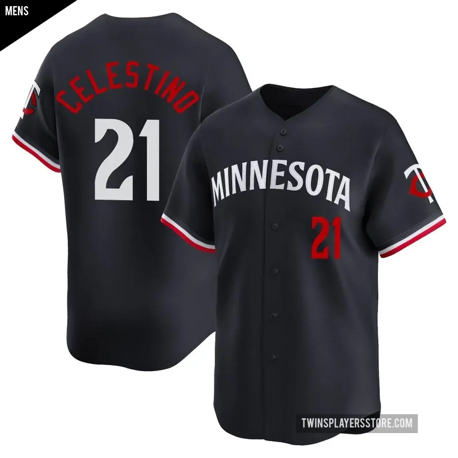 Men's Minnesota Twins ＃21 Gilberto Celestino Limited Navy Alternate Jersey