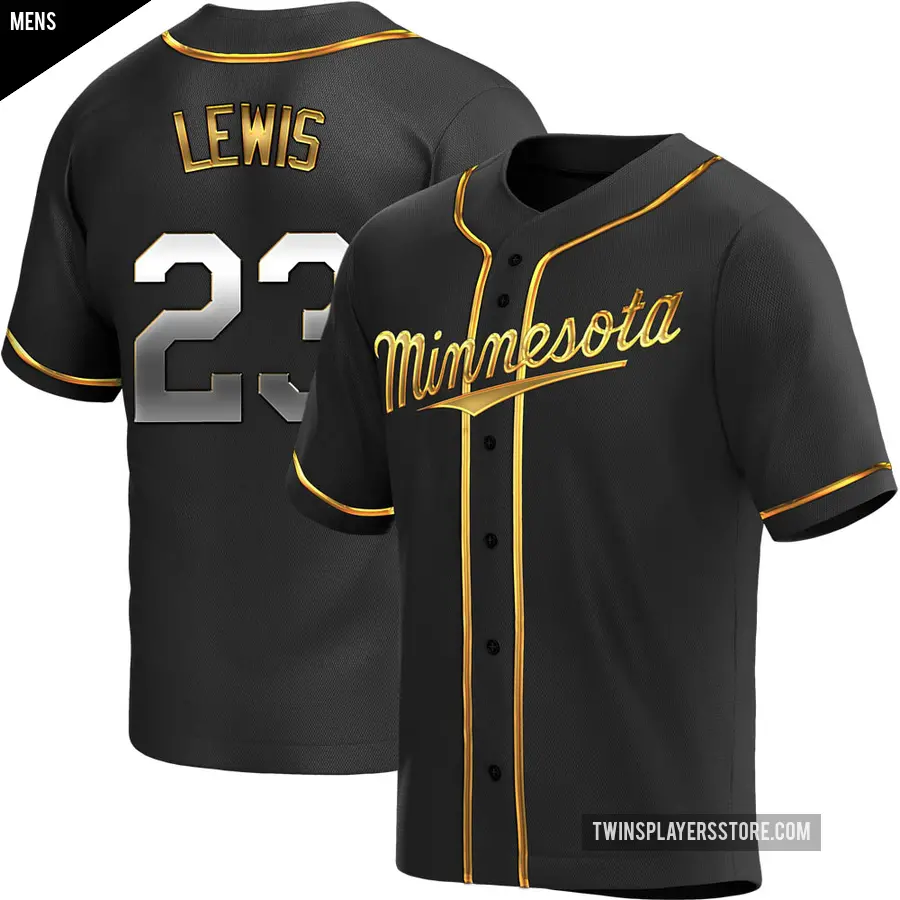 Men's Minnesota Twins ＃23 Royce Lewis Replica Gold Black en Alternate Jersey