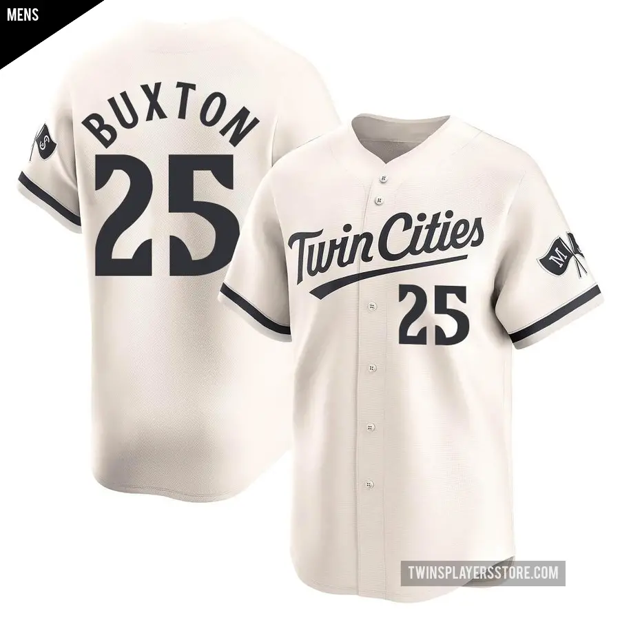 Men's Minnesota Twins ＃25 Byron Buxton Limited Cream Alternate Jersey