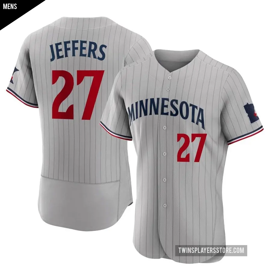 Men's Minnesota Twins ＃27 Ryan Jeffers Authentic Gray Road Jersey