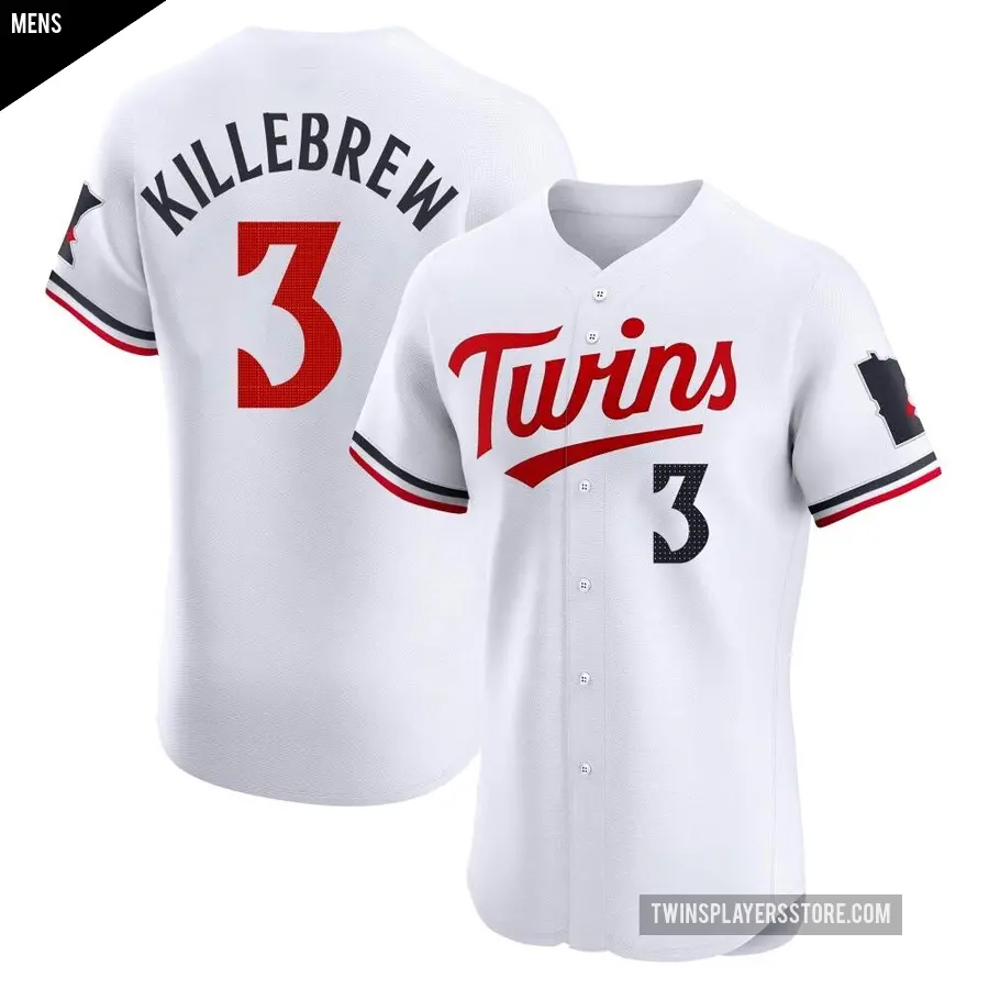 Men's Minnesota Twins ＃3 Harmon Killebrew Elite White Home Jersey