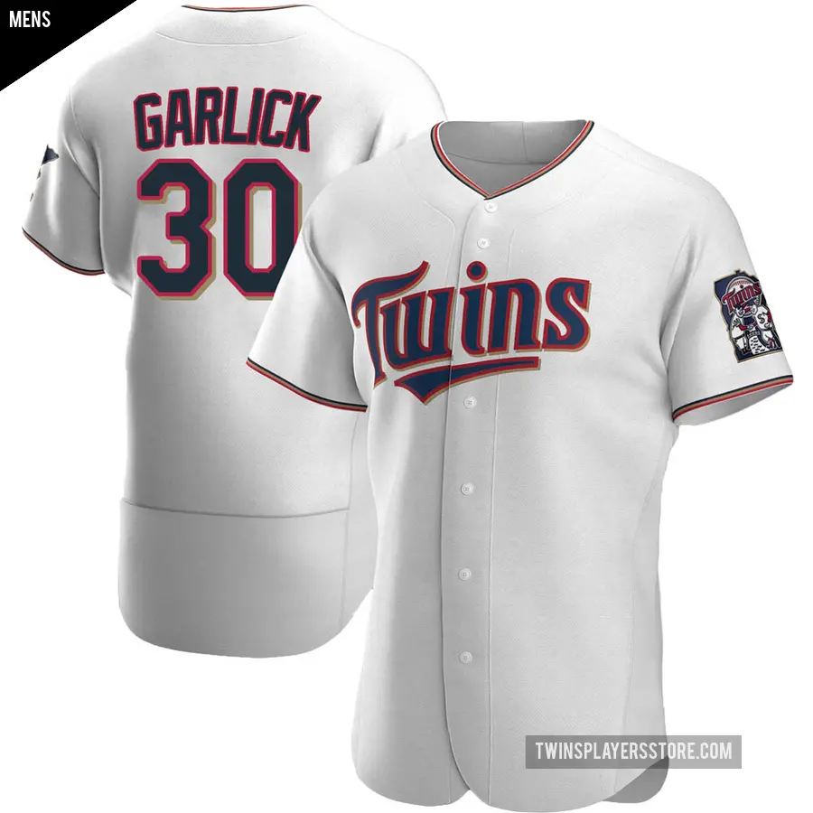 Men's Minnesota Twins ＃30 Kyle Garlick Authentic White Home Jersey