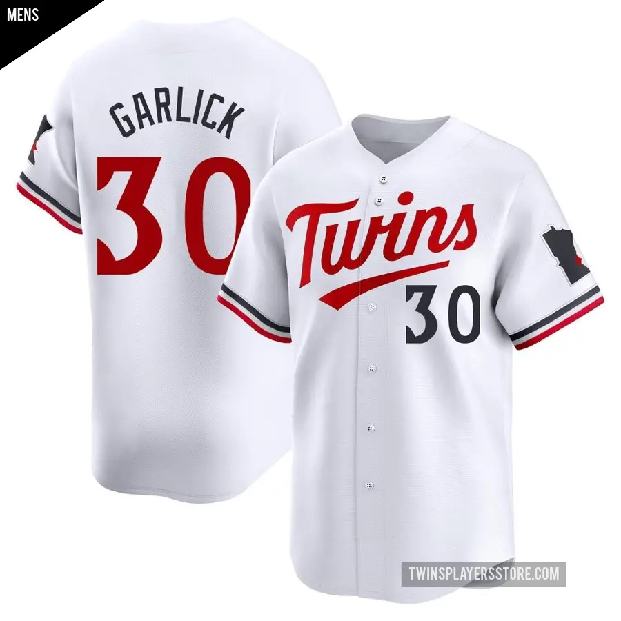 Men's Minnesota Twins ＃30 Kyle Garlick Limited White Home Jersey