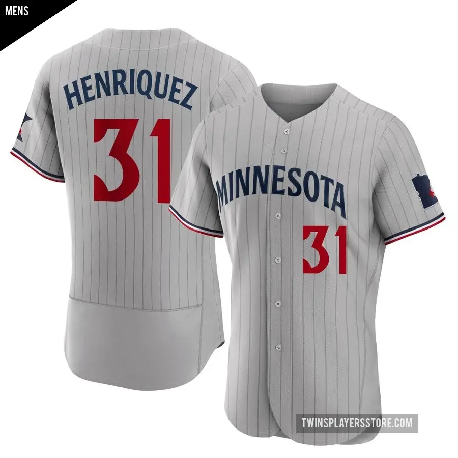 Men's Minnesota Twins ＃31 Ronny Henriquez Authentic Gray Road Jersey