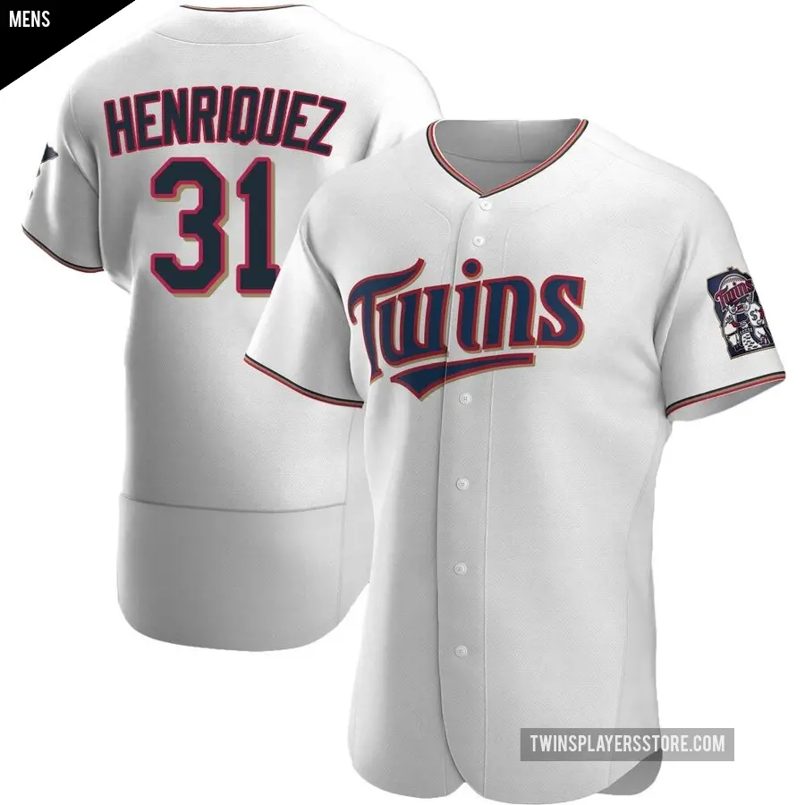 Men's Minnesota Twins ＃31 Ronny Henriquez Authentic White Home Jersey