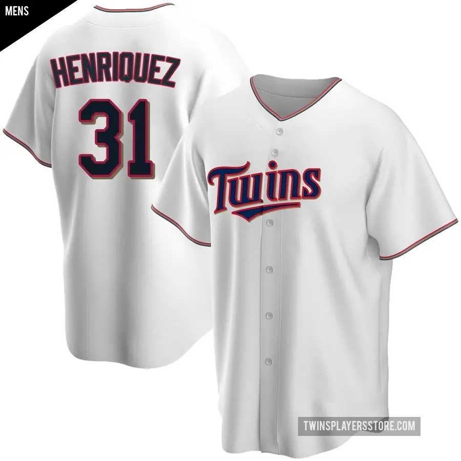 Men's Minnesota Twins ＃31 Ronny Henriquez Replica White Home Jersey