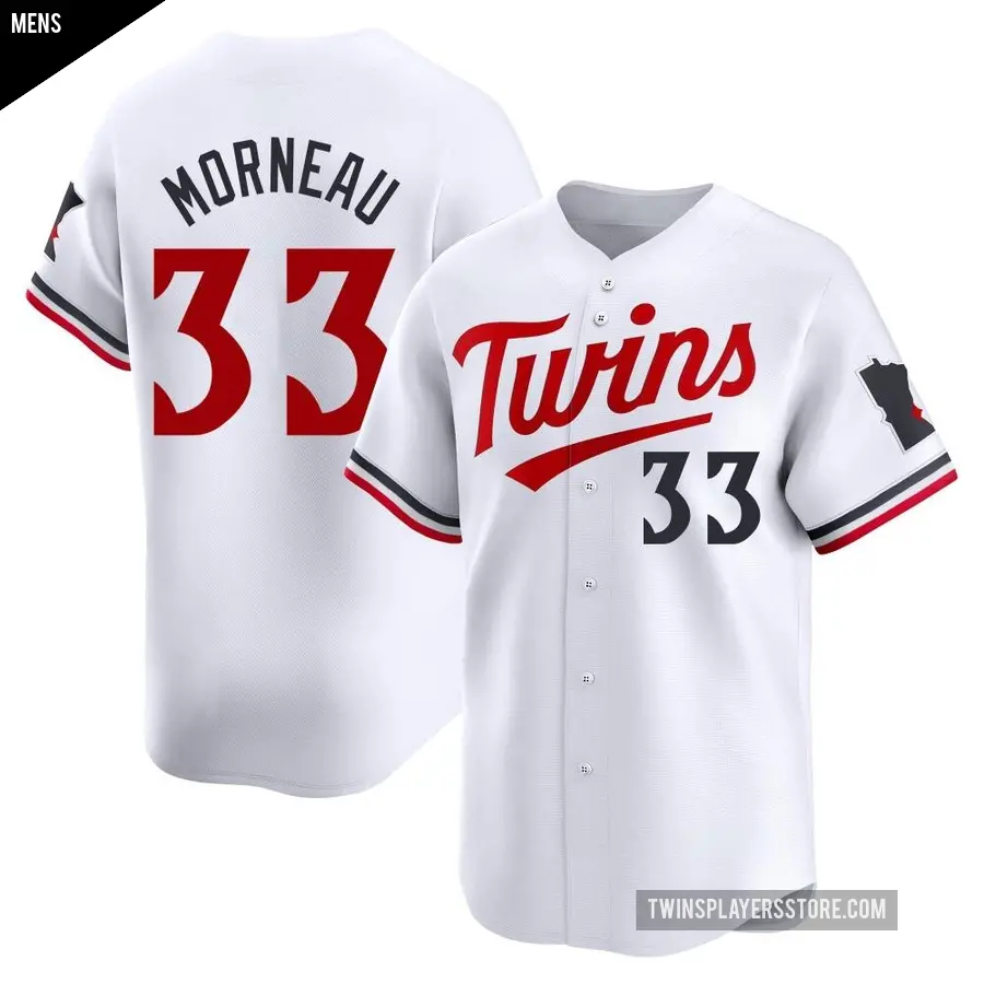 Men's Minnesota Twins ＃33 Justin Morneau Limited White Home Jersey