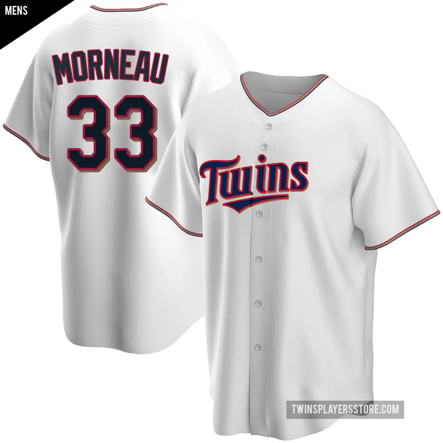 Men's Minnesota Twins ＃33 Justin Morneau Replica White Home Jersey