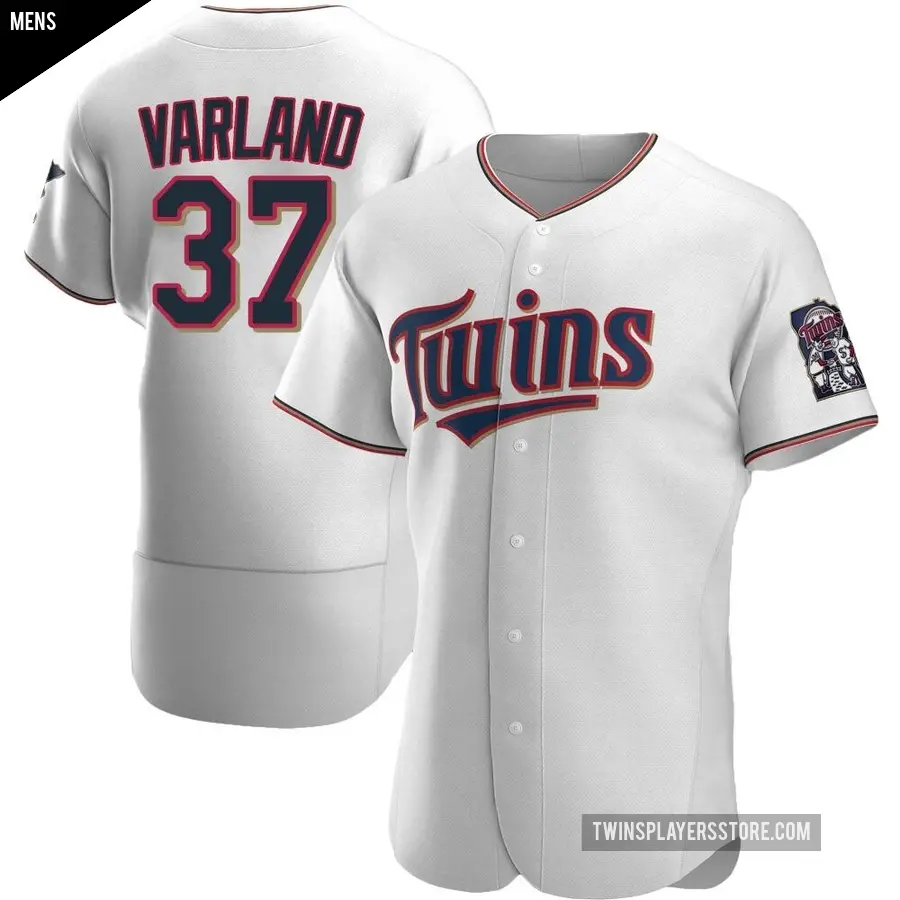 Men's Minnesota Twins ＃37 Louie Varland Authentic White Home Jersey