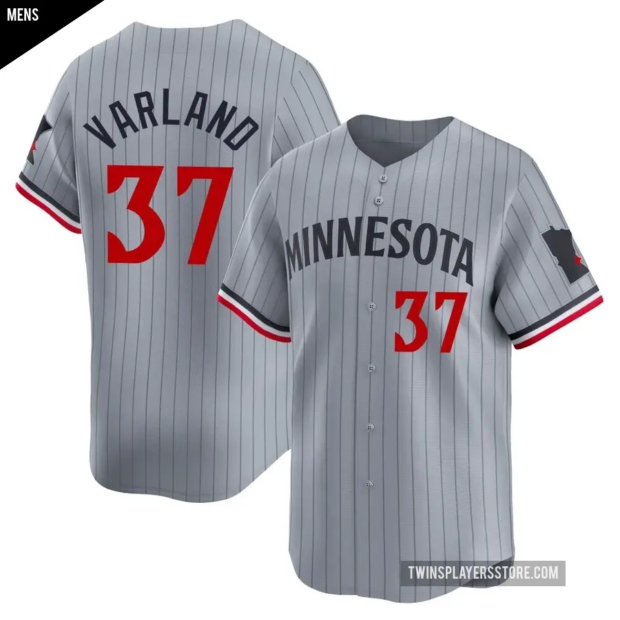 Men's Minnesota Twins ＃37 Louie Varland Limited Gray Road Jersey