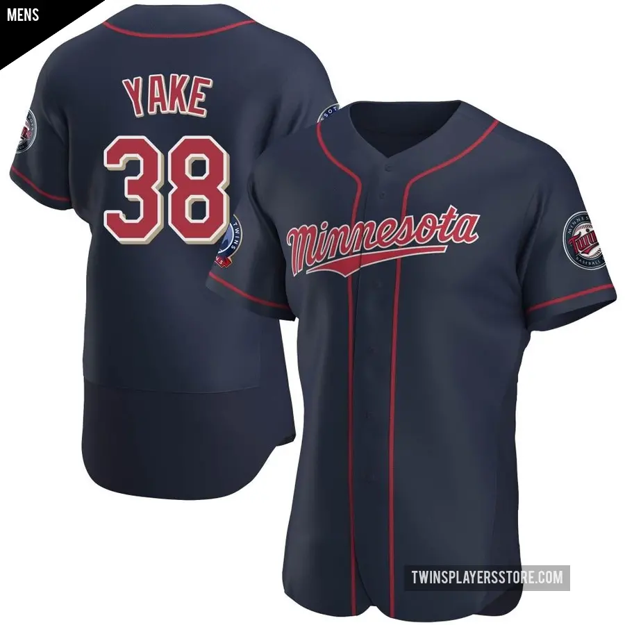 Men's Minnesota Twins ＃38 Ernie Yake Authentic Navy Alternate 60th Season Jersey