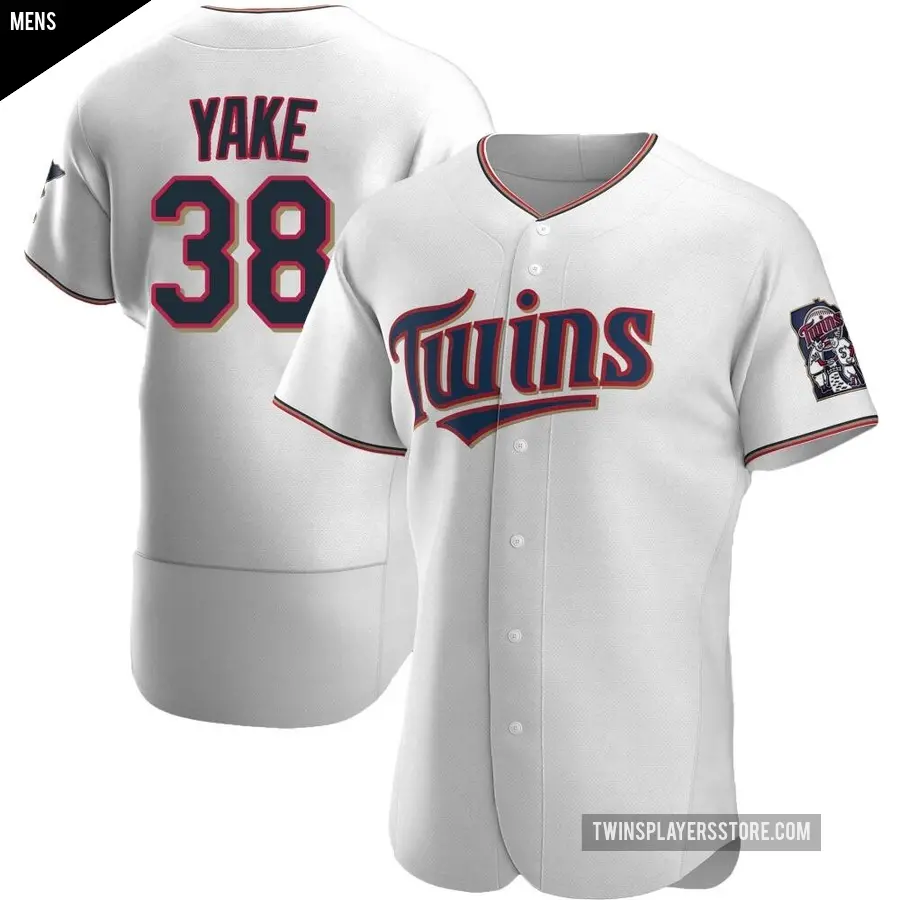 Men's Minnesota Twins ＃38 Ernie Yake Authentic White Home Jersey