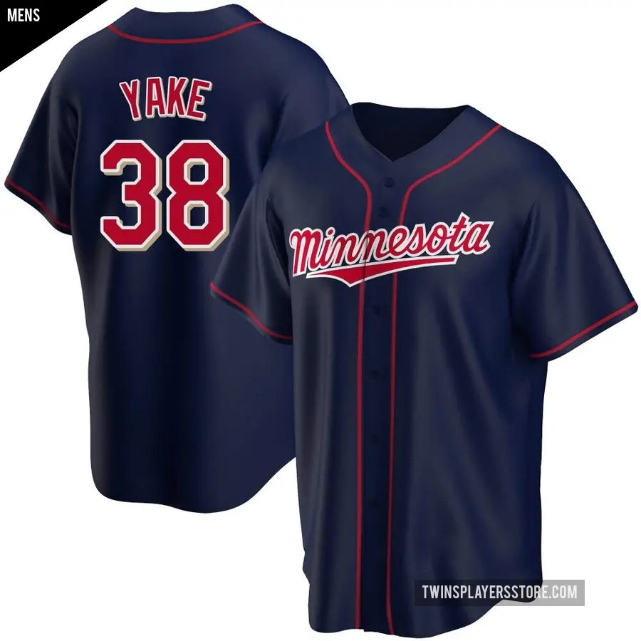 Men's Minnesota Twins ＃38 Ernie Yake Replica Navy Alternate Team Jersey